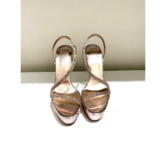 Christian Louboutin 150mm Rosalie Alta Strass Platform Slingback Vintage Rose 39 - Picture 6 of 11